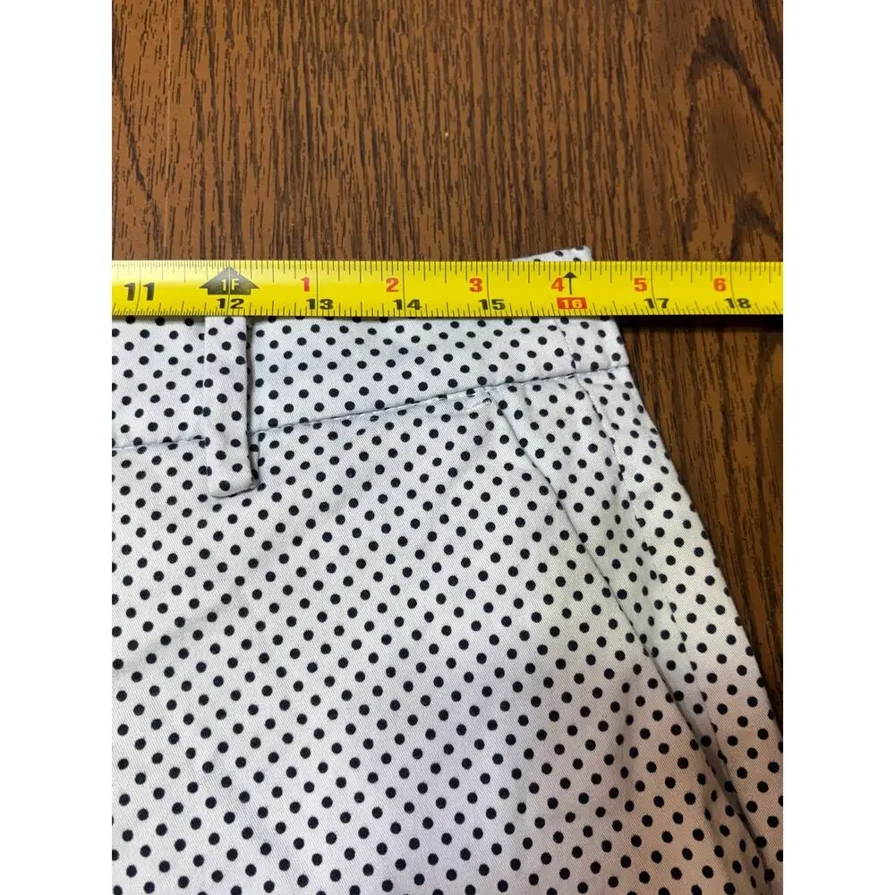 Nautica Women's Polka Dot Chino Shorts 5" Inseam Size 8 White Black Cotton - Picture 9 of 10